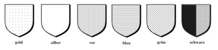 Heraldische farben (Schwarz-wei Darstellung)