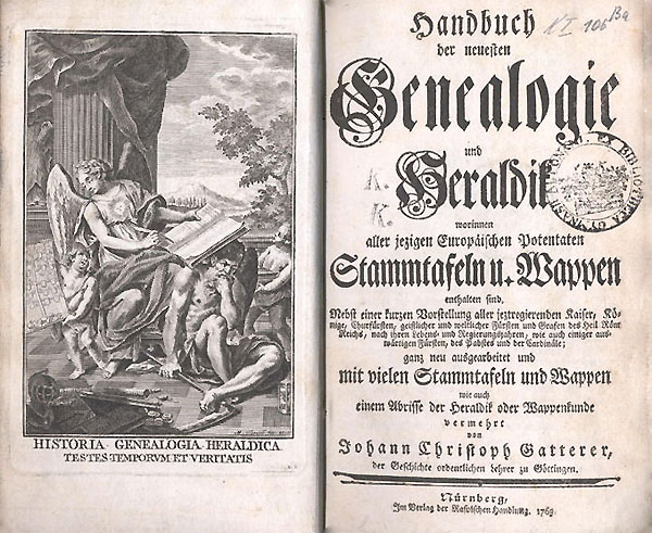 Handbuch der neuesten Genealogie und Heraldik - Autor Gatterer 